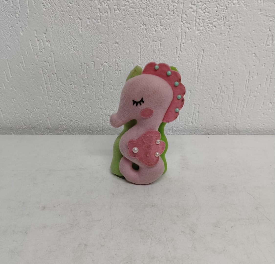 Feltro Cavalo Marinho Rosa  - BB Festas Aluguel 
