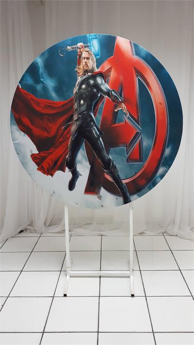 Painel Sublimado Redondo Thor 1,30Cm - BB Festas Aluguel 