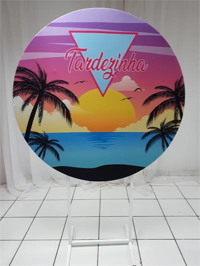 Painel Sublimado Redondo Festa Tardezinha 1,30Cm - BB Festas Aluguel 