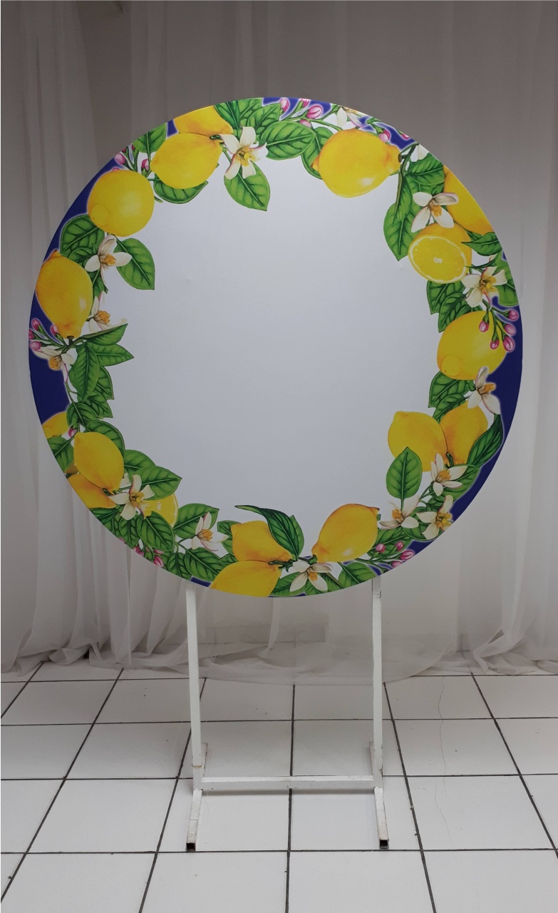 Painel Sublimado Redondo Limões Tropicais 1,30Cm - BBFestasAluguel 