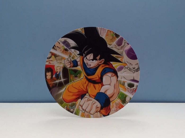 Painel Sublimado Redondo Goku (Dragon Ball) 60Cm  - BB Festas Aluguel 