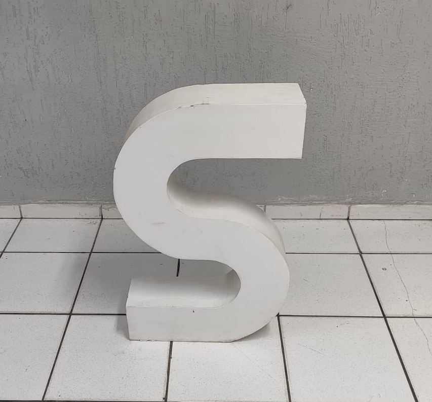 Letra S Mdf 80Cm - BB Festas Aluguel 