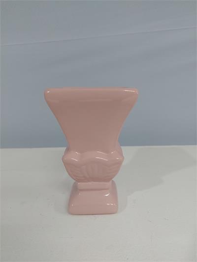 Vaso Quadrado Trabalhado P Rosa Claro 15Cm X 8Cm - BB Festas Aluguel 
