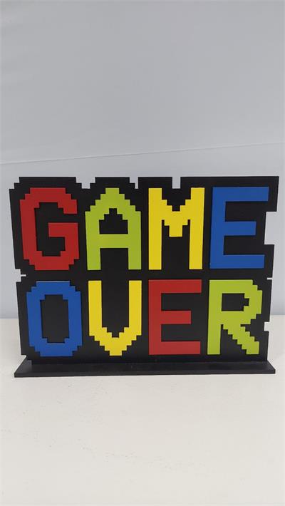 Totem 3D Game Over Em Mdf 22Cm X 30Cm - BB Festas Aluguel 