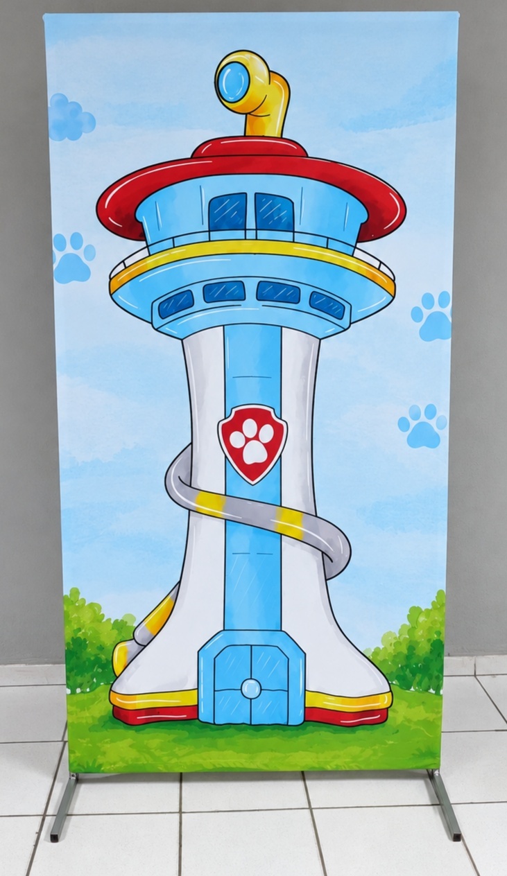 Tecido Retangular Lateral Torre Patrulha Canina (Bb Festas) 2M Alt. X 1M Larg - BBFestasAluguel 