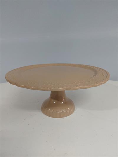Porta Doce Borda Trabalhada G Bege 15Cm X 36Cm - BB Festas Aluguel 