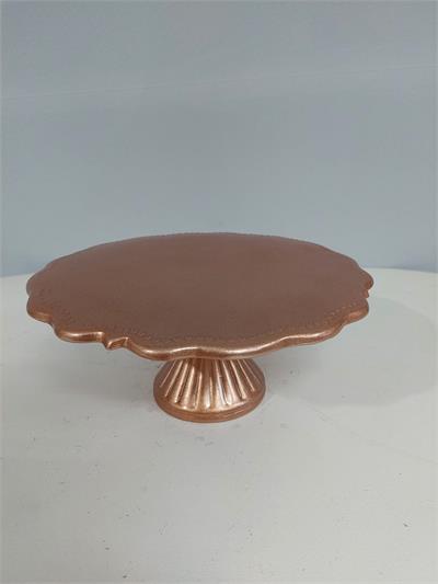 Porta Doce Borda Trabalhada M Rosé Gold 12Cm X 27Cm - BB Festas Aluguel 