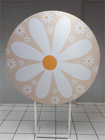 Painel Sublimado Redondo Margarida 1,30Cm - BB Festas Aluguel 