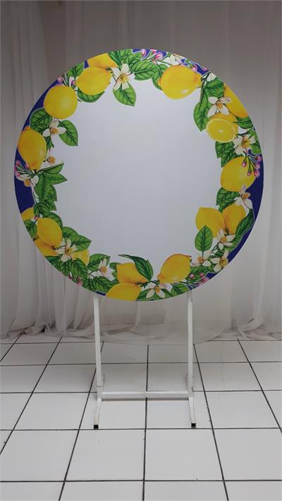 Painel Sublimado Redondo Limão Siciliano 1,30Cm - BB Festas Aluguel 