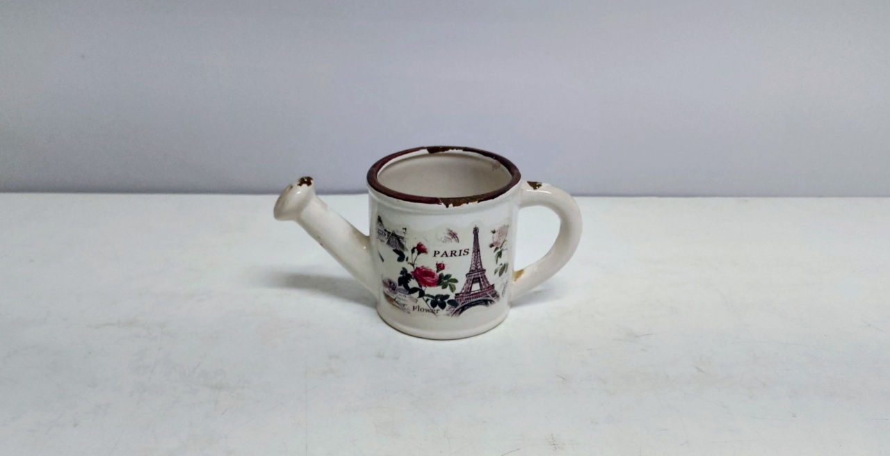 Cachepo Regador Tema Paris 10Cm Alt X 10Cm Larg X 24Cm Comp  - BB Festas Aluguel 
