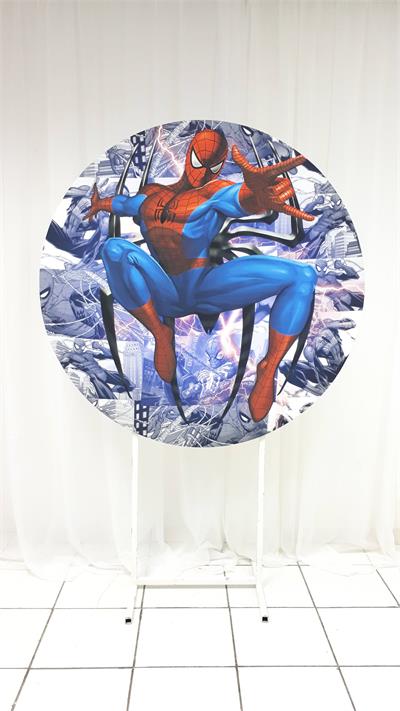 Painel Sublimado Redondo Homem Aranha 1,30Cm - BB Festas Aluguel 