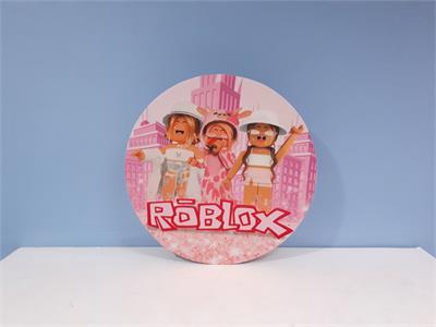 Painel Sublimado Redondo Roblox Rosa 60Cm - BB Festas Aluguel 