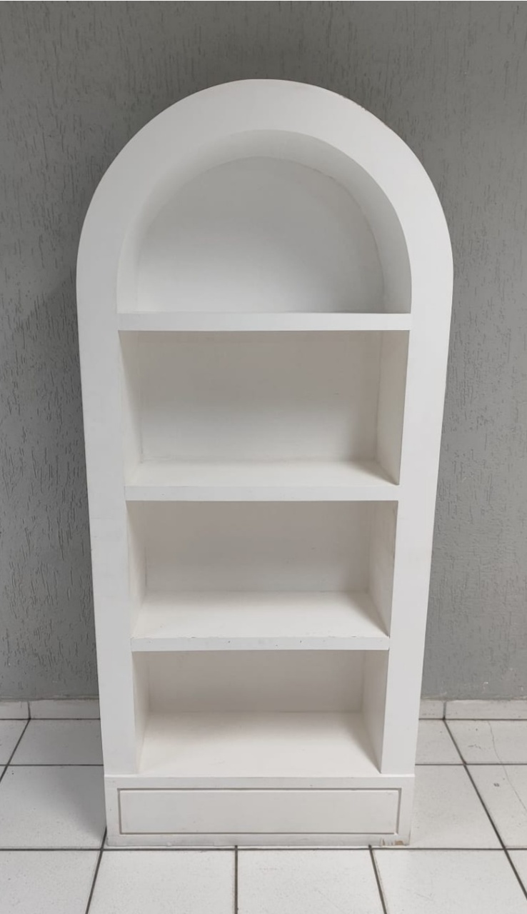 Estante Oval Mdf Maior Branco 1,80M Alt X 80Cm Larg - BBFestasAluguel 