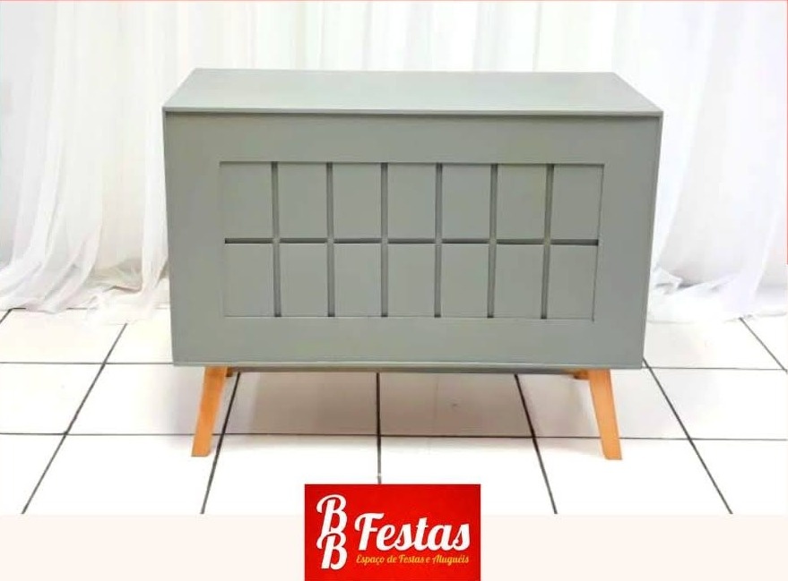Balcão 3D Cinza 80Cm Alt X 1M Larg X 45Cm Comp - BB Festas Aluguel 