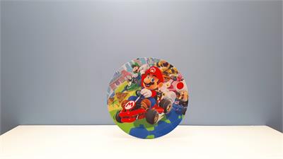 Painel Sublimado Redondo Mario Kart 60Cm - BB Festas Aluguel 