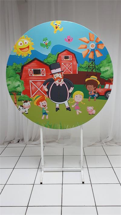 Painel Sublimado Redondo Mundo Bita 1,30Cm - BB Festas Aluguel 