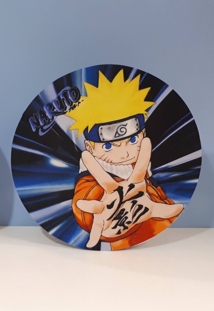 Painel Sublimado Redondo Naruto 2 60Cm   - BB Festas Aluguel 