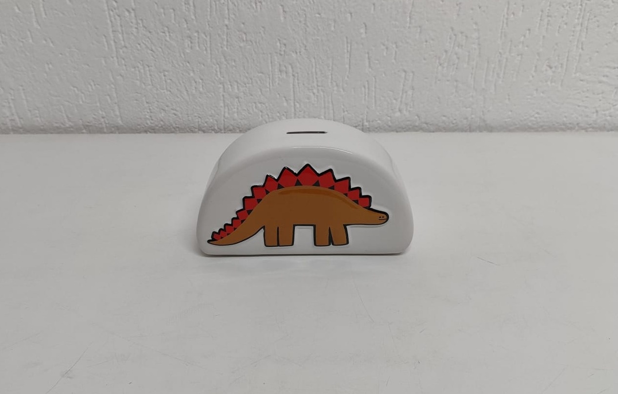 Dinossaro Decorativo Branco/Marrom  - BB Festas Aluguel 