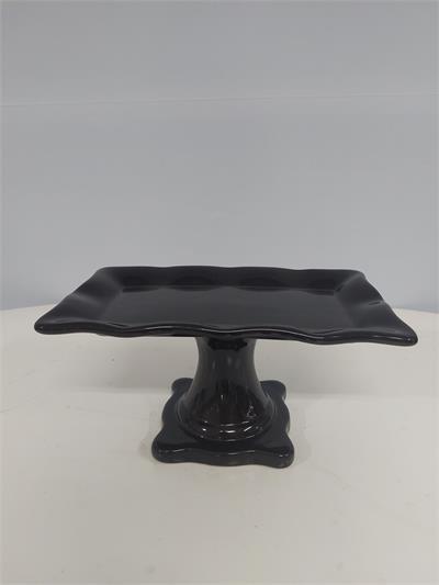 Porta Doce Retangular Babado Preto 13Cm Alt 27Cm Comp X 16Cm Larg  - BB Festas Aluguel 