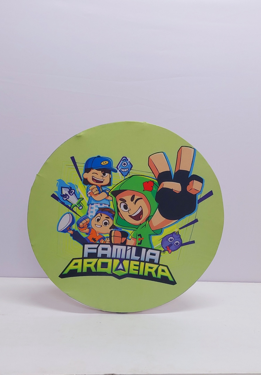 Painel Sublimado Redondo Familia Arqueira 60Cm - BB Festas Aluguel 