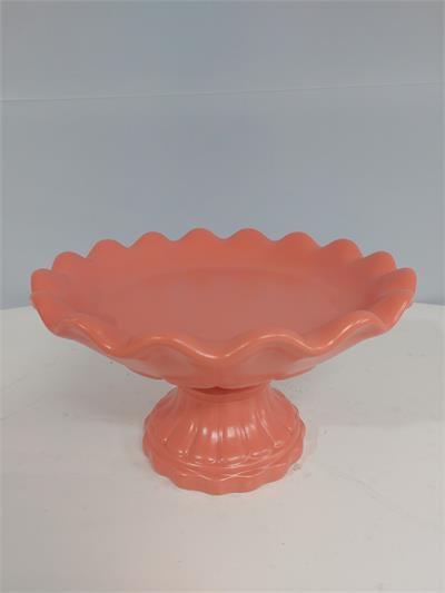 Porta Doce Babado Fundo/G Coral 16Cm Diametro X 27Cm Alt - BB Festas Aluguel 