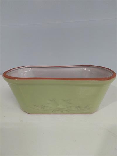 Cachepo Retangular Verde Claro Alt9Cm 11Cm X 25Cm - BB Festas Aluguel 