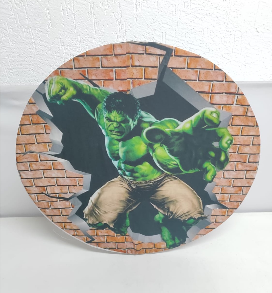 Painel Sublimado Redondo Hulk 60Cm - BB Festas Aluguel 