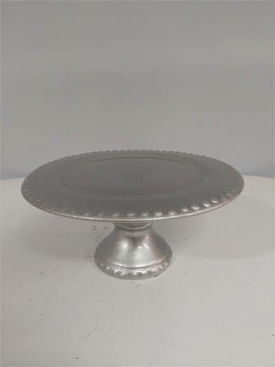 Porta Doce Borda Trabalhada M Prata 12Cm X 27Cm - BB Festas Aluguel 