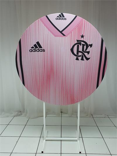 Painel Sublimado Redondo Camisa Do Flamengo Rosa 1,30Cm - BB Festas Aluguel 