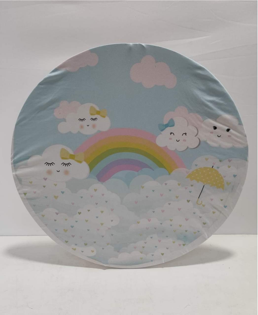 Painel Sublimado Redondo Chuva de Amor 60Cm - BBFestasAluguel 