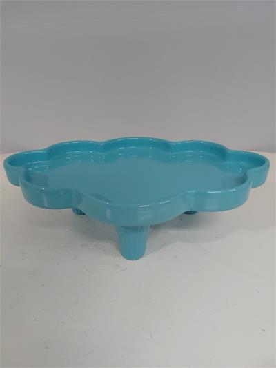 Bandeja Nuvem Com Pé Louça Azul Claro Alt10Cm 24Cm X 33Cm - BB Festas Aluguel 