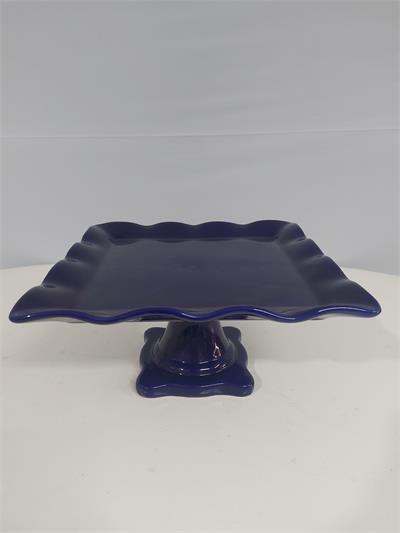 Porta Doce Quadrado Babado/G Azul Royal 15Cm Alt X 28Cm Diametro - BB Festas Aluguel 