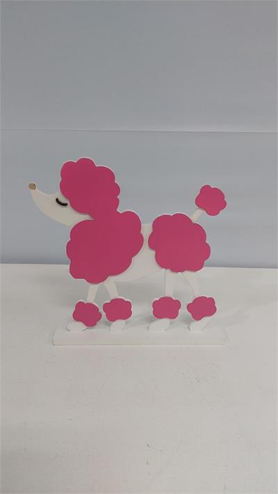 Totem Poodle (Barbie) Em Mdf 20Cm X 20Cm - BB Festas Aluguel 