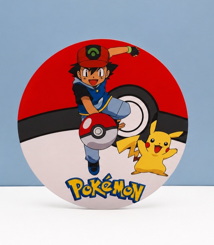 Painel Sublimado Redondo Pokemon 60Cm - BB Festas Aluguel 
