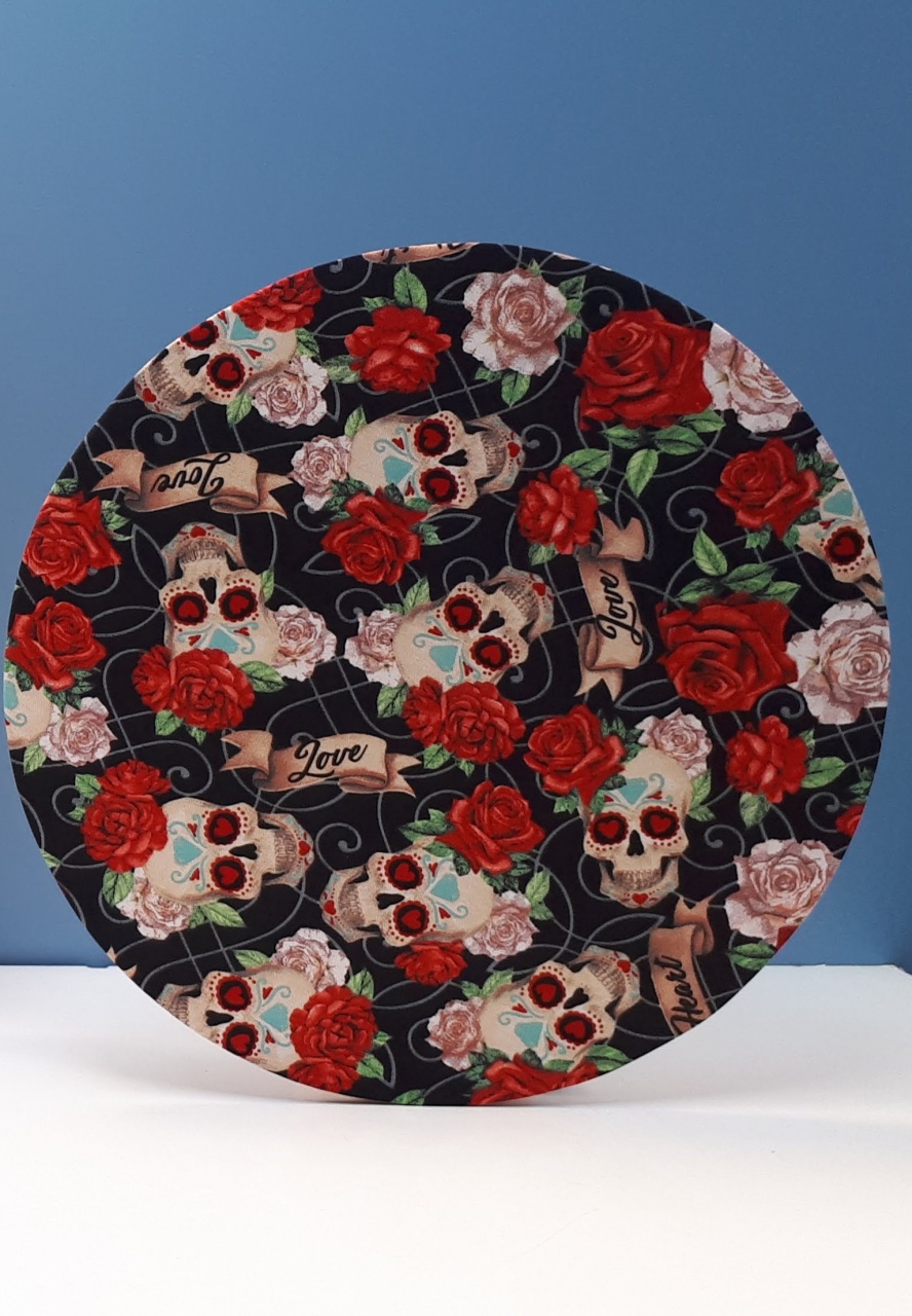 Painel Sublimado Redondo Cavereiras Com Rosas 60Cm - BBFestasAluguel 