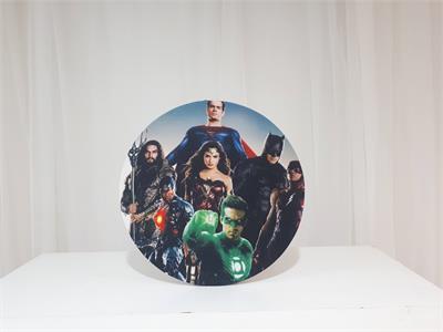 Painel Sublimado Redondo Liga da Justiça 60Cm - BB Festas Aluguel 