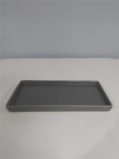 Bandeja Reta Sem Pé Cinza 3Cm Alt 12Cm Larg X 25Cm Comp - BB Festas Aluguel 