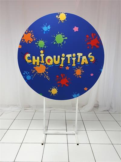 Painel Sublimado Redondo Chiquititas 1,30Cm - BB Festas Aluguel 