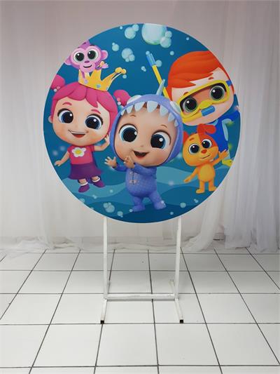 Painel Sublimado Redondo Little Angel 1,30Cm - BB Festas Aluguel 