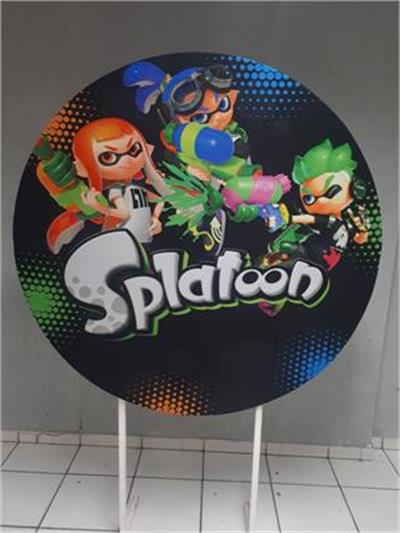 Painel Sublimado Redondo Splatoon 1,30Cm - BB Festas Aluguel 