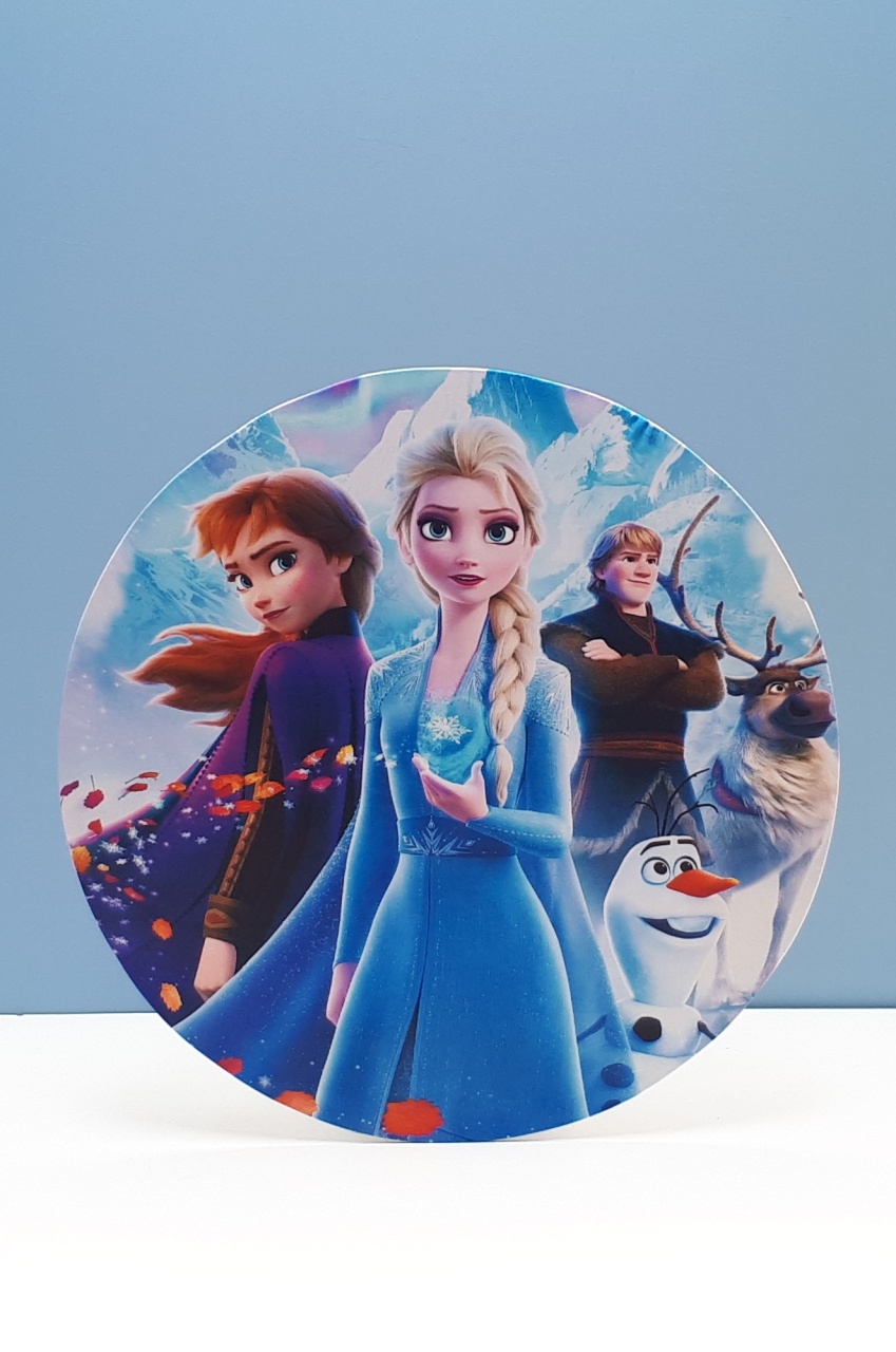 Painel Sublimado Redondo Frozen 60Cm - BB Festas Aluguel 