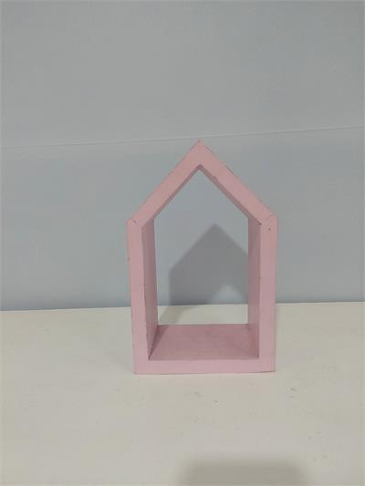 Casinha de Madeira P Rosa Claro Alt 25Cm X 15Cm X 10 Cm - BB Festas Aluguel 