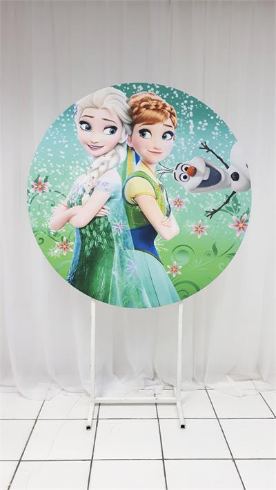 Painel Sublimado Redondo Frozen 2 1,30Cm - BB Festas Aluguel 