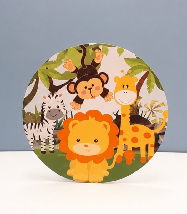 Painel Sublimado Redondo Safari 60Cm  - BBFestasAluguel 