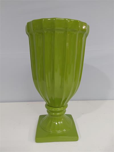 Vaso Taça Canelado G Verde Claro 31Cm X 17Cm - BB Festas Aluguel 