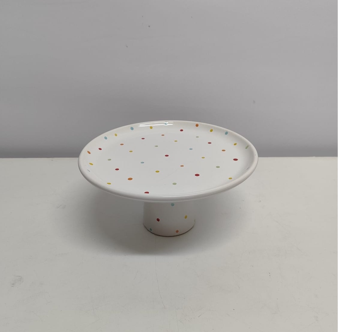 Porta Doce Poá M Colorido Com Branco 20Cm Diametro  - BB Festas Aluguel 