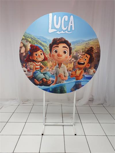 Painel Sublimado Redondo Luca 1,30Cm - BB Festas Aluguel 