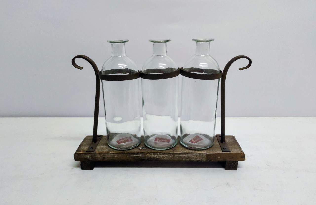 Conjunto de Vasos Com Estrutura Rústica de Ferro  - BB Festas Aluguel 