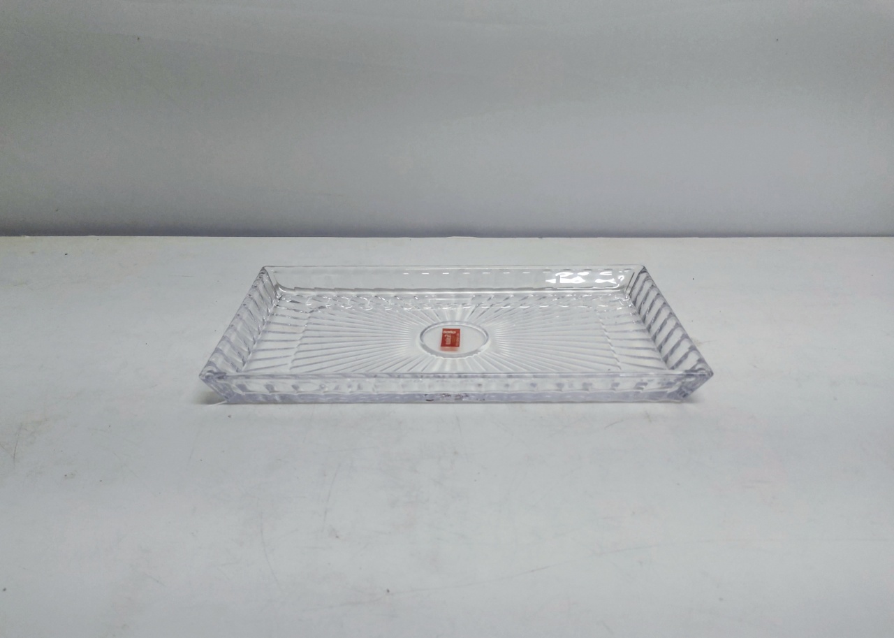 Bandeja de Vidro Retangular 4Cm Alt X 18Cm Larg X 34Cm Comp  - BB Festas Aluguel 