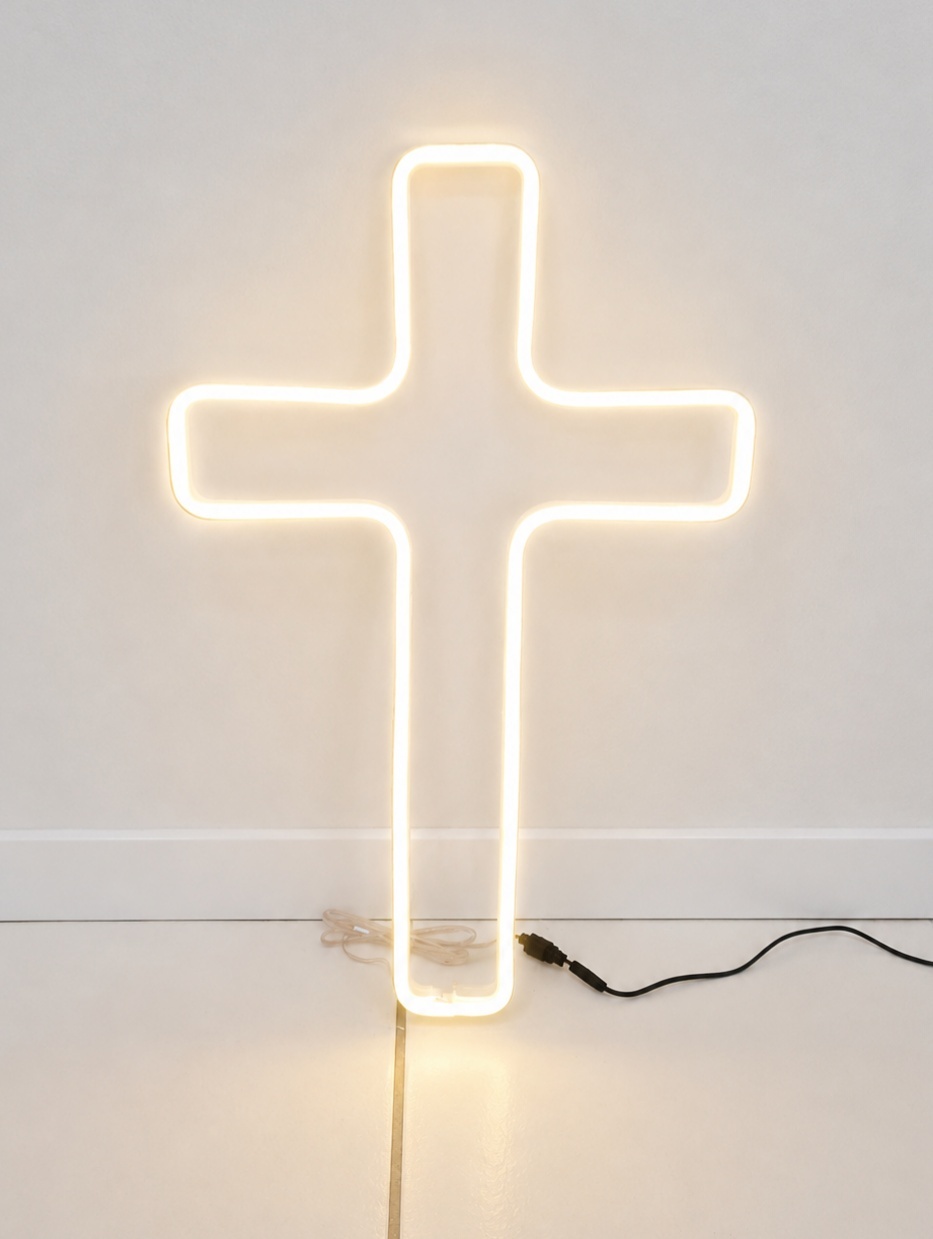 Cruz de Led 50Cm Alt X 35Cm Larg - BBFestasAluguel 
